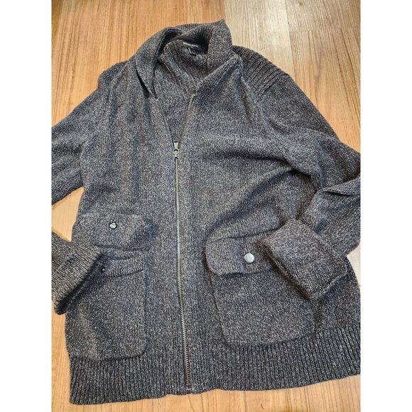 Banana Republic Sweaters - Banana Republic Full Zipper Sweater Dark Gray Womens Size Large Wool Blend